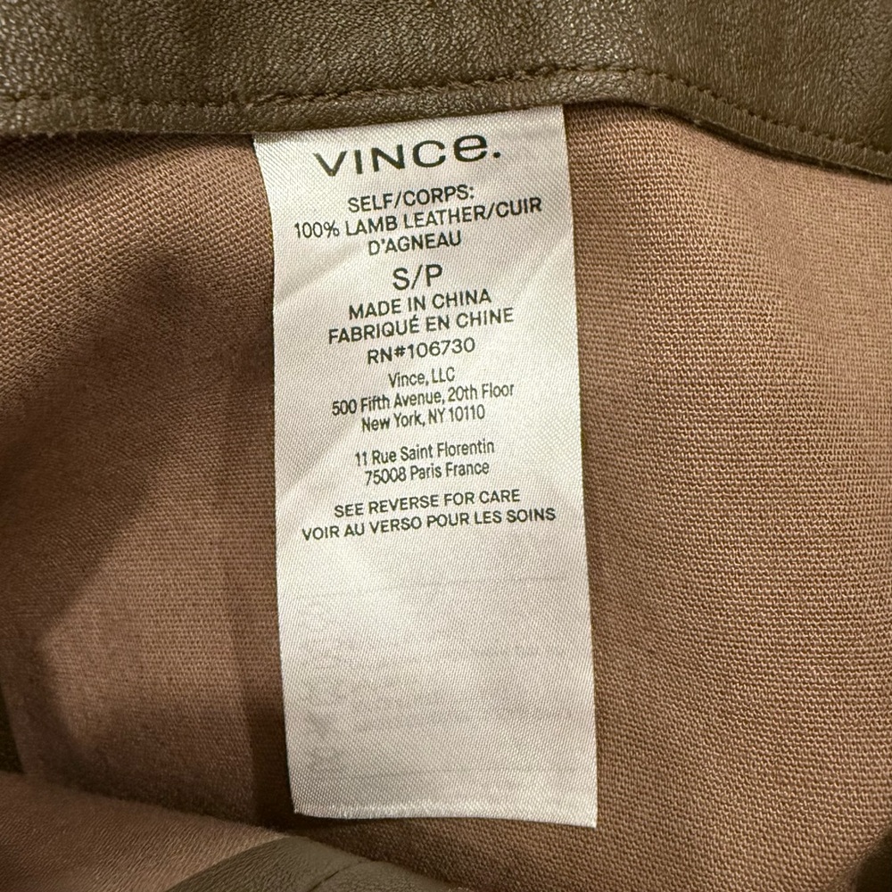 NWOT VINCE leather leggings crops - Picture 5 of 8